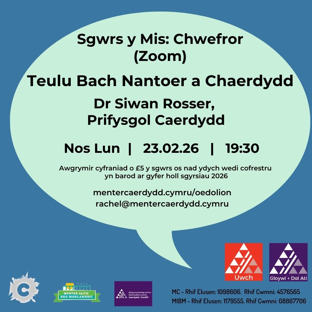 Monthly Zoom Lecture in Welsh